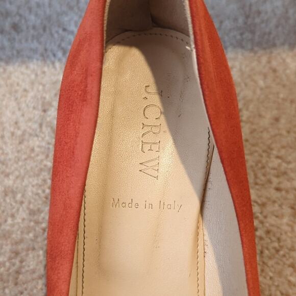 J. Crew Made in Italy Martina Red Suede Wedges Women's Size 9 - Picture 7 of 15